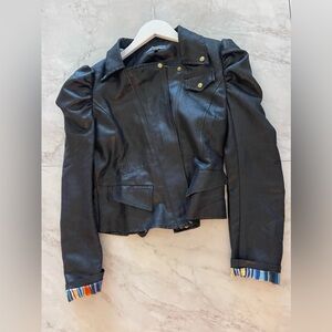 Gracia Women’s Faux Leather Cutout Jacket